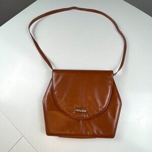 Vintage Shoulder bag purse leather brown cognac